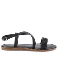 Czarne Sandały Tamaris Damskie Stylowe Obuwie. Okazja: na co dzień. Zapięcie: pasek. Kolor: czarny. Wzór: paski, aplikacja. Sezon: lato. Styl: elegancki #4