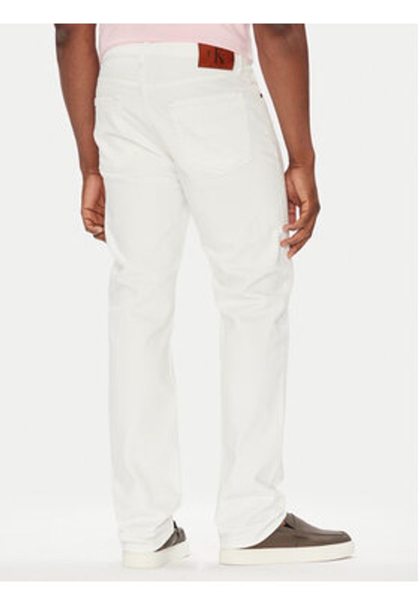 Calvin Klein Jeans Jeansy LV04LB781G Biały Straight Fit. Kolor: biały