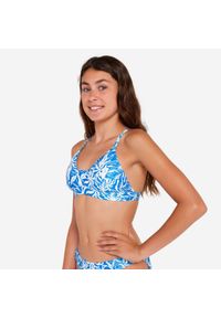 Góra kostiumu kąpielowego surfingowego dla dzieci Decathlon Lizy Cobe. Kolor: niebieski. Materiał: poliester, materiał, elastan #1