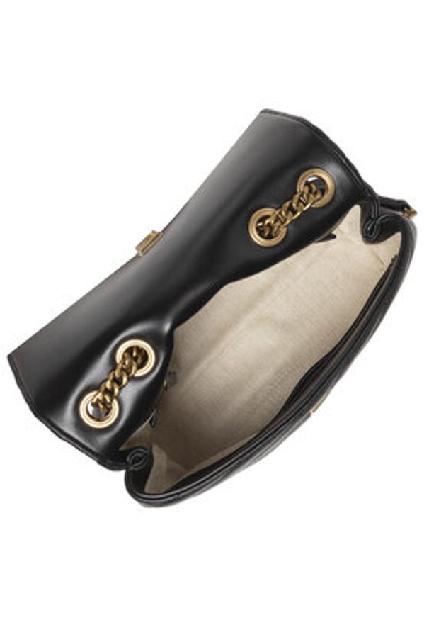 Tory Burch Torebka Kira Chevron Small Convertible 90452 Czarny. Kolor: czarny. Materiał: skórzane