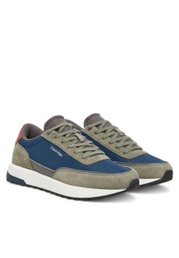 Calvin Klein Sneakersy Low Top Lace Up Repreve Mix HM0HM01714 Zielony. Kolor: zielony. Materiał: skóra