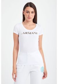 Armani Exchange - T-SHIRT ARMANI EXCHANGE. Materiał: bawełna. Długość rękawa: krótki rękaw. Długość: krótkie. Wzór: nadruk, haft #5
