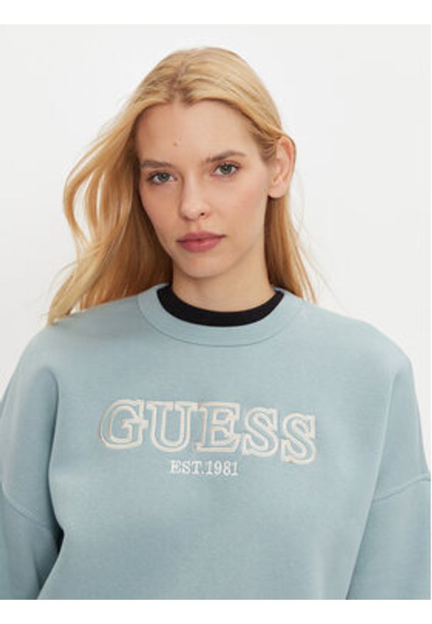 Guess Bluza V4BQ03 KCHX0 Niebieski Regular Fit. Kolor: niebieski. Materiał: syntetyk