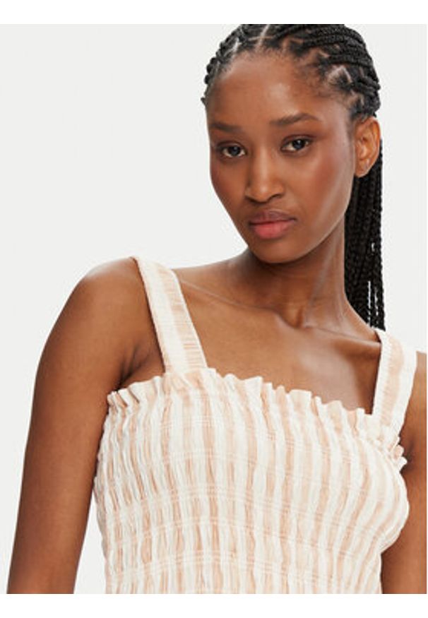 Seafolly Sukienka letnia Shirred 55402-DR Beżowy Regular Fit. Kolor: beżowy. Materiał: bawełna. Sezon: lato