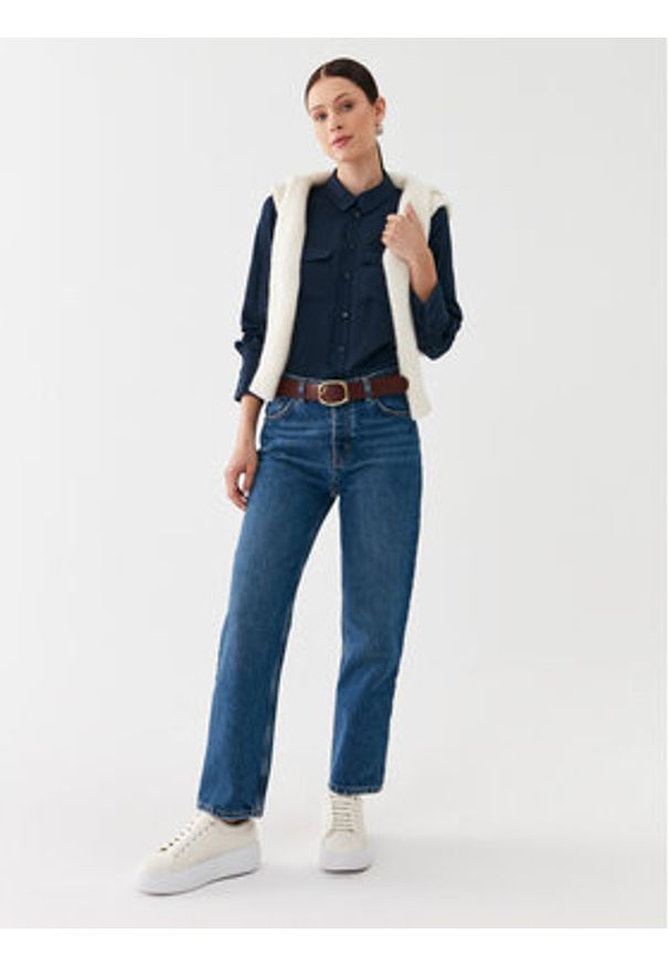 Vero Moda Koszula Sunny 10260627 Granatowy Regular Fit. Kolor: niebieski. Materiał: syntetyk