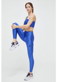 Puma legginsy sportowe Dare To damskie kolor niebieski gładkie. Kolor: niebieski. Materiał: skóra, dzianina. Wzór: gładki. Styl: sportowy #1