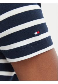 TOMMY HILFIGER - Tommy Hilfiger Bluzka WW0WW48709 Granatowy Slim Fit. Kolor: niebieski. Materiał: bawełna #4