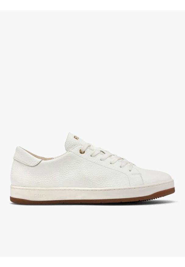 Ryłko - Białe półbuty sportowe na dwukolorowym spodzie. Nosek buta: okrągły. Kolor: biały. Materiał: skóra. Styl: sportowy