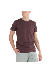 FUNDANGO - T-shirt męski Fundango Jaggy Strukturyzowany krótki rękaw. Kolor: czerwony. Długość rękawa: krótki rękaw. Długość: krótkie