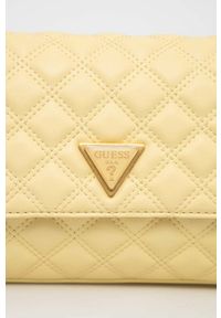 Guess torebka kolor żółty. Kolor: żółty. Materiał: pikowane. Rodzaj torebki: na ramię #2