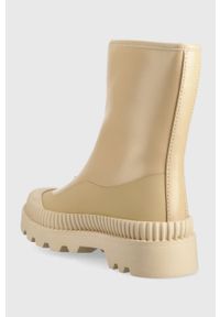 Pepe Jeans botki Gum Zip damskie kolor beżowy na platformie. Nosek buta: okrągły. Kolor: beżowy. Materiał: guma. Obcas: na platformie #4