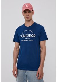 Tom Tailor - T-shirt bawełniany. Okazja: na co dzień. Kolor: niebieski. Materiał: bawełna. Wzór: nadruk. Styl: casual #4