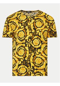 VERSACE - Versace T-Shirt 1000959 1A11188 Żółty Regular Fit. Kolor: żółty. Materiał: bawełna