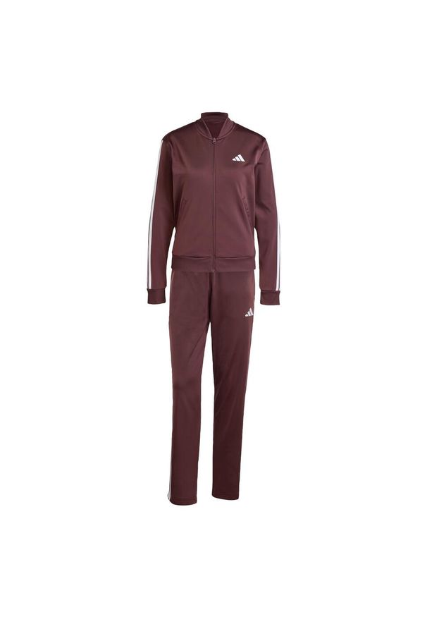 Adidas - Dres Essentials 3-Stripes. Kolor: brązowy, wielokolorowy, różowy. Materiał: dresówka