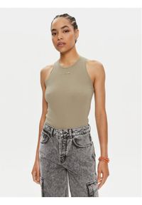 Pinko Top Distinto 100822 A15E Zielony Slim Fit. Kolor: zielony. Materiał: bawełna