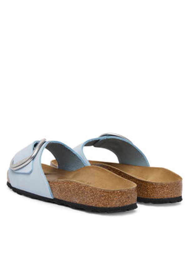 Birkenstock Klapki Madrid Big Buckle 1031798 Błękitny. Kolor: niebieski. Materiał: nubuk, skóra