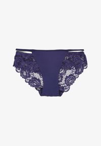 Born2be - Granatowe Majtki Meziesh. Kolor: niebieski. Materiał: koronka. Wzór: koronka #5
