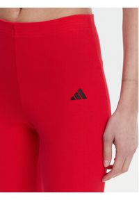 Adidas - adidas Legginsy Essentials Small Logo JD3074 Czerwony Flare Fit. Kolor: czerwony. Materiał: bawełna #5