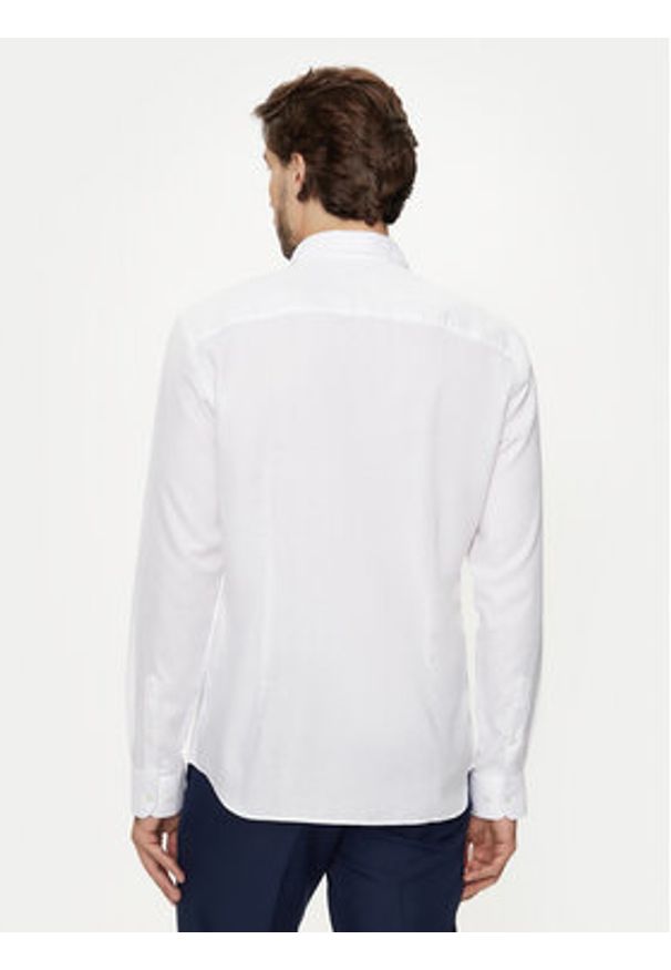 Jack & Jones - Jack&Jones Koszula Joe 12260426 Biały Slim Fit. Kolor: biały. Materiał: bawełna, syntetyk