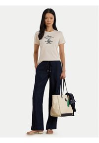 Lauren Ralph Lauren - LAUREN RALPH LAUREN T-Shirt 200P03725002 Beżowy Relaxed Fit. Kolor: beżowy. Materiał: bawełna #3