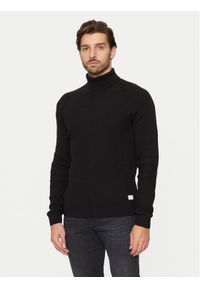 Jack & Jones - Jack&Jones Golf Pannel 12258472 Czarny Regular Fit. Typ kołnierza: golf. Kolor: czarny. Materiał: syntetyk, bawełna