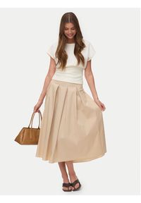 Vero Moda Bluzka Smilla 10355466 Beżowy jasny Regular Fit. Kolor: beżowy. Materiał: syntetyk #2