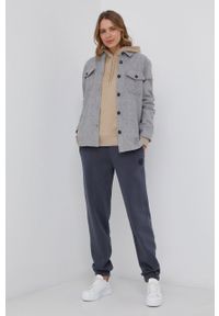 Pepe Jeans Spodnie bawełniane Audrey damskie kolor szary gładkie. Stan: podwyższony. Kolor: szary. Materiał: bawełna. Wzór: gładki