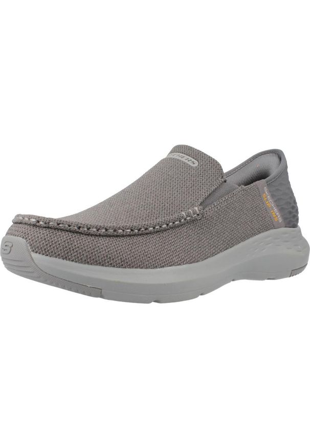 skechers - Kapcie SKECHERS SLIP INS 204804S Szary. Kolor: szary. Materiał: tkanina