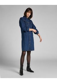 Lee - LEE VOLUME SLEEVE DRESS DAMSKA SUKIENKA JEANSOWA RINSE L50INA36 112140195. Materiał: jeans #4