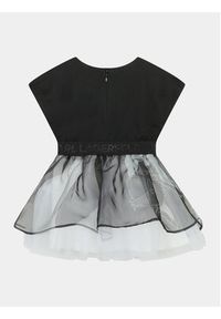 Karl Lagerfeld Kids Sukienka codzienna Z92036 S Czarny Regular Fit. Okazja: na co dzień. Kolor: czarny. Materiał: bawełna. Typ sukienki: proste. Styl: casual
