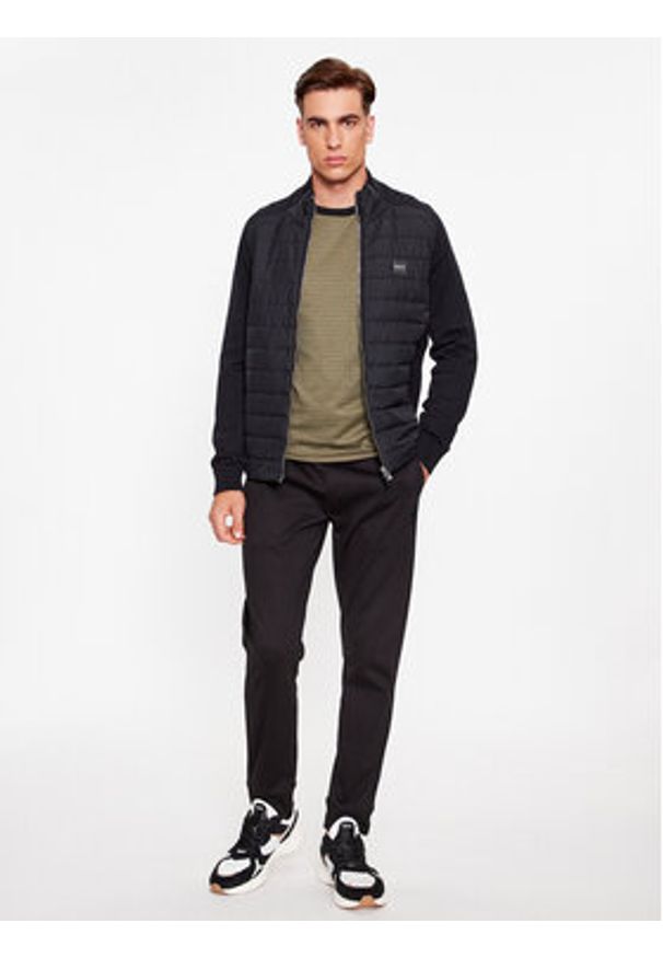 BOSS - Boss Longsleeve Ottoman 50500448 Zielony Regular Fit. Kolor: zielony. Materiał: bawełna, syntetyk. Długość rękawa: długi rękaw