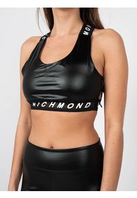 John Richmond - Richmond Sport Top "Fitness" | UWA220753TO | Fitness | Kobieta | Czarny. Kolor: czarny. Materiał: skóra ekologiczna. Długość rękawa: na ramiączkach. Styl: sportowy