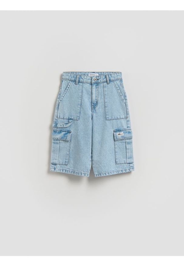 Reserved - Jeansowe szorty - niebieski. Kolor: niebieski. Materiał: jeans