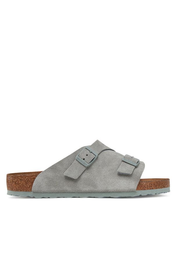 Birkenstock Klapki ZÜRICH 1029184 Zielony. Kolor: zielony. Materiał: skóra, zamsz