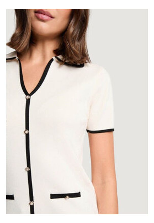 Morgan Sweter 261-MTOIRI Kremowy Regular Fit. Kolor: kremowy. Materiał: wiskoza