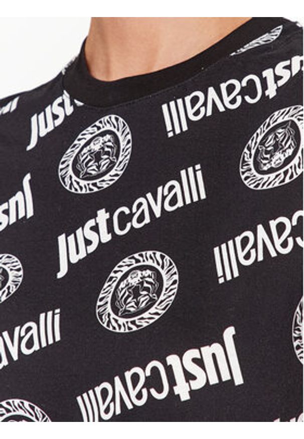 Just Cavalli T-Shirt 75PAH610 Czarny Regular Fit. Kolor: czarny. Materiał: bawełna