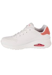 skechers - Buty sportowe Sneakersy damskie, Skechers Uno - Pop Back. Zapięcie: sznurówki. Kolor: biały. Materiał: materiał, tkanina, syntetyk. Szerokość cholewki: normalna. Sport: turystyka piesza