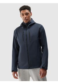 4f - 4F Kurtka softshell wiatroodporna membrana 8000 męska - szara XXL. Typ kołnierza: kaptur. Kolor: szary. Materiał: softshell. Technologia: Windstopper. Sezon: zima, jesień, wiosna. Sport: wspinaczka, kolarstwo