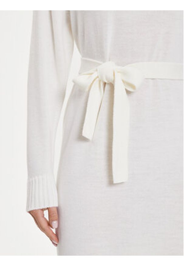 Max Mara Leisure Sukienka dzianinowa Scrivia 24263260 Biały Regular Fit. Kolor: biały. Materiał: wełna