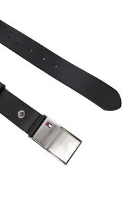TOMMY HILFIGER - Tommy Hilfiger Pasek Męski Th Plaque Belt 3.5 Adj AM0AM01995 Czarny. Kolor: czarny. Materiał: skóra #7