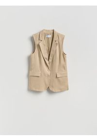 Reserved - Kamizelka z lyocellu - beżowy. Kolor: beżowy #1