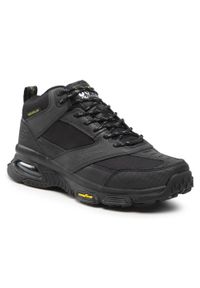 skechers - Buty trekkingowe męskie SKECHERS BULLDOZER wodoodporne. Okazja: na co dzień. Kolor: wielokolorowy, czarny. Materiał: skóra