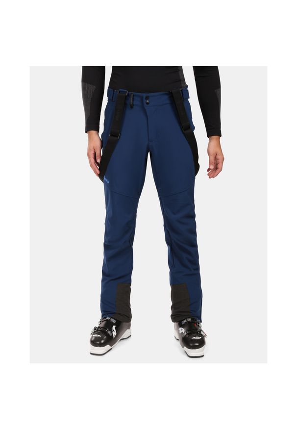 Męskie spodnie narciarskie softshell Kilpi RHEA-M. Kolor: niebieski. Materiał: softshell. Sezon: zima. Sport: narciarstwo