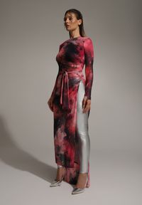 Renee - Srebrne Spodnie o Kroju Skinny z Ekoskóry Zorlemi. Okazja: na co dzień. Stan: podwyższony. Kolor: srebrny. Materiał: koronka. Styl: elegancki, casual