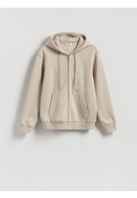 Reserved - Bluza z kapturem - beżowy. Typ kołnierza: kaptur. Kolor: beżowy. Materiał: dzianina, bawełna #1