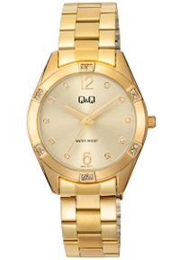 Zegarek damski QQ Q83B-007P CYRKONIE złoty. Kolor: złoty #1