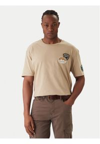 Guess T-Shirt M6RI07 KBW41 Beżowy Regular Fit. Kolor: beżowy. Materiał: bawełna #1