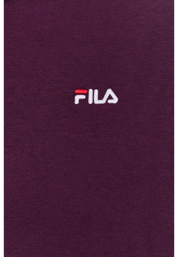 Fila Bluza męska kolor fioletowy z kapturem gładka. Typ kołnierza: kaptur. Kolor: fioletowy. Materiał: dzianina, bawełna. Wzór: gładki
