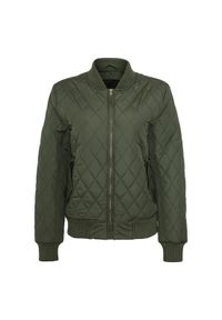 Urban Classics - Damska parka Urban Classic Diamond Nylon Parka. Kolor: zielony. Materiał: nylon. Sezon: zima #1