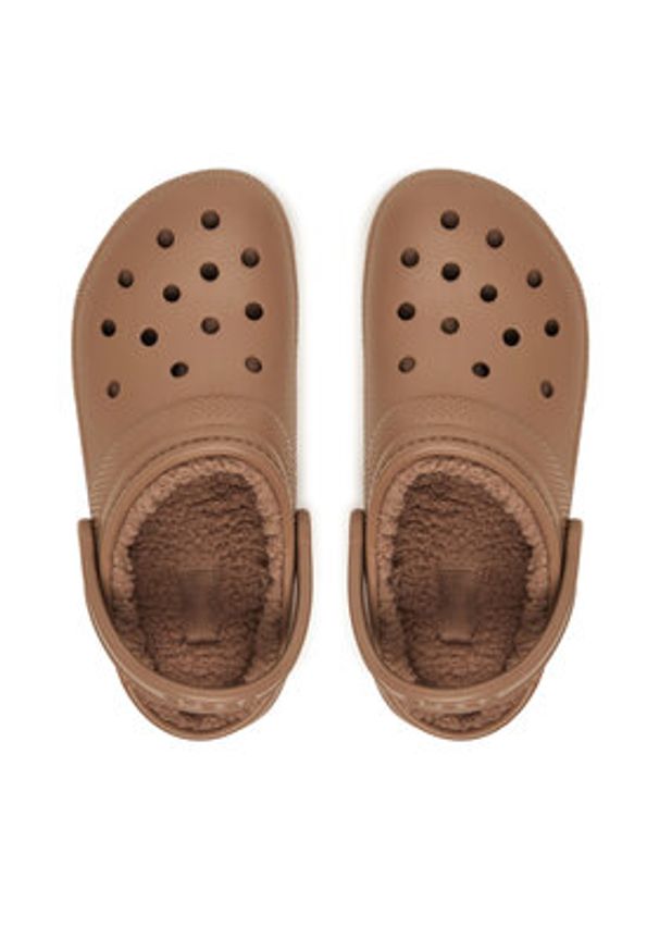 Crocs Klapki Classic Lined Clog 203591 Brązowy. Kolor: brązowy